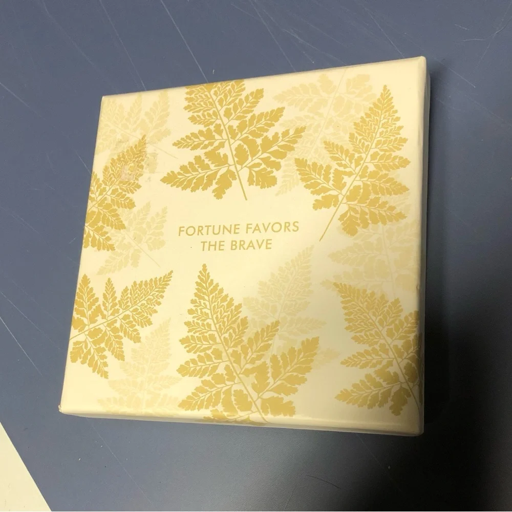 Fringe Decorative Tray-Fortune Favors The Brave with leaves with original box